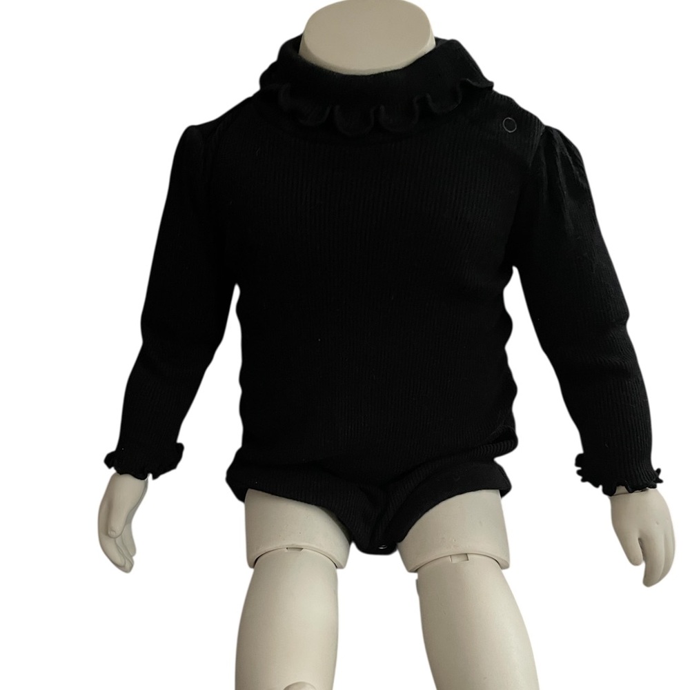 GAP Black Baby Ribbed Turtleneck Onesie